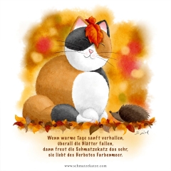 Die Schmatzekatze liebt den Herbst